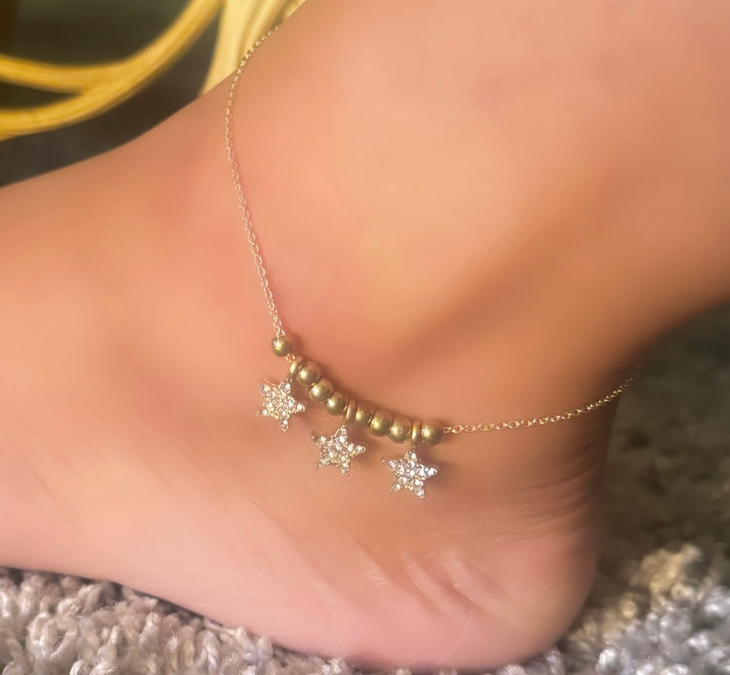 Triple Star Anklet